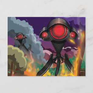 Postal ¡Ataque con trípode de ciencia ficción para extran