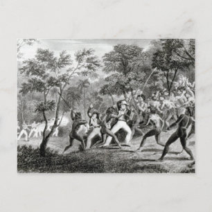 Postal Ataque de los nativos de las islas Gambier