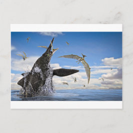 Postal Ataque sorpresa de dinosaurios de Shonisaurus