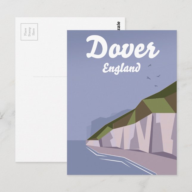 Postal Ataques blancos con afiche de viaje de Dover (Anverso / Reverso)