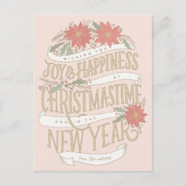 Postal Ataques y pancartas de Poinsettia