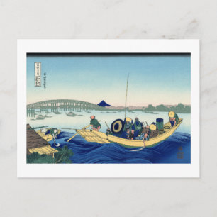 Postal Atardecer a través del puente Ryōgoku
