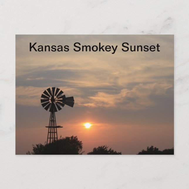 Postal Atardecer Ahumado de Kansas (Anverso)