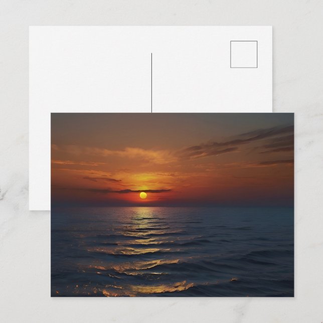 Postal Atardecer al arte marítimo (Anverso / Reverso)
