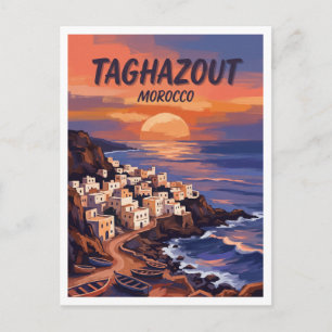 Postal Atardecer Atlántico de Taghazout Marruecos