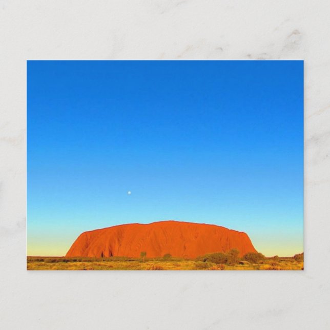 Postal atardecer azul uluru (Anverso)