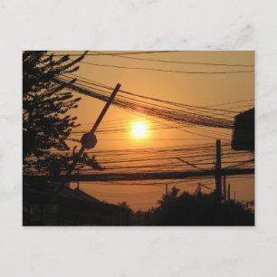 Postal Atardecer con cable... Krung Thep, Tailandia