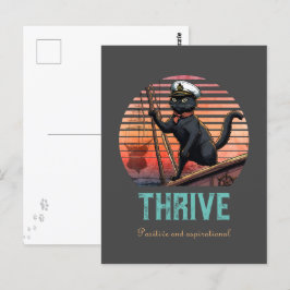 Postal Atardecer de gato negro: un viaje a VIAJAR