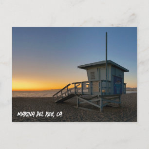 Postal Atardecer de Hora Dorada - Marina Del Rey, CA