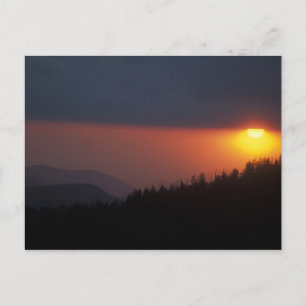 Postal Atardecer de la casa de Clingman, grandes montañas