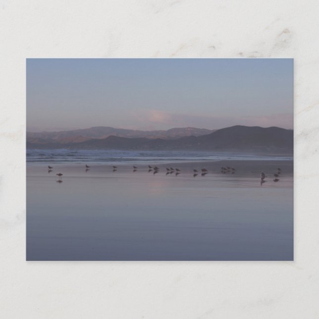 Postal Atardecer de la Costa de California suave (Anverso)