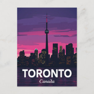 Postal Atardecer de la Torre de la Ciudad de Toronto