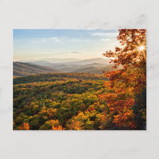 Postal Atardecer de otoño | Carolina del Norte (Anverso)