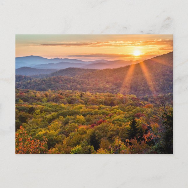 Postal Atardecer de otoño desde Beacon Heights (Anverso)