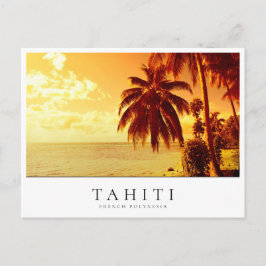Postal Atardecer de palmera en Tahití, Polinesia Francesa