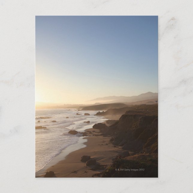 Postal Atardecer de verano en la autopista california 1 a (Anverso)