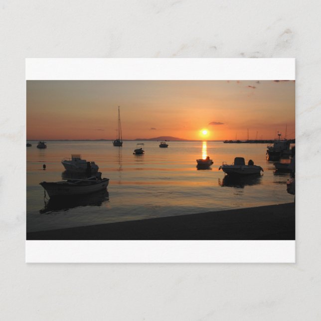 Postal Atardecer de verano en Novalja, Croacia (Anverso)