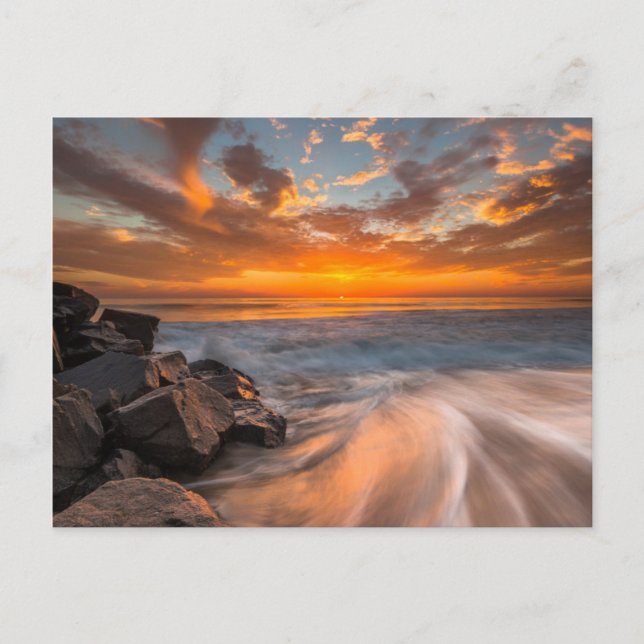 Postal Atardecer desde la playa de Tamarach (Anverso)