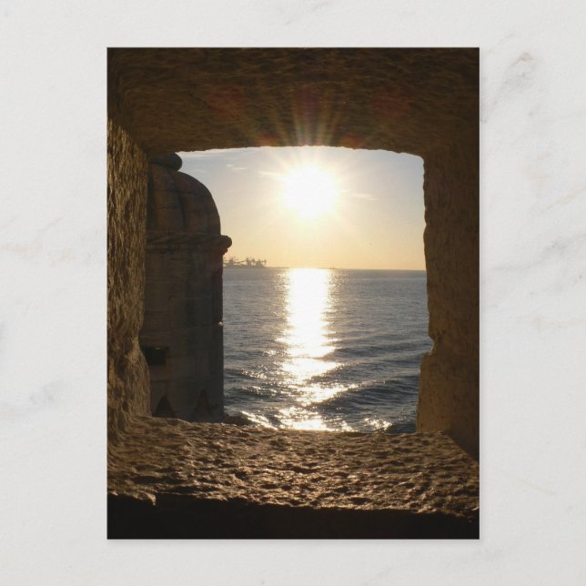 Postal Atardecer desde la Torre de Lisboa (Anverso)