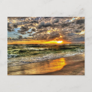 Postal Atardecer dinámico en la playa de Pensacola, Flori