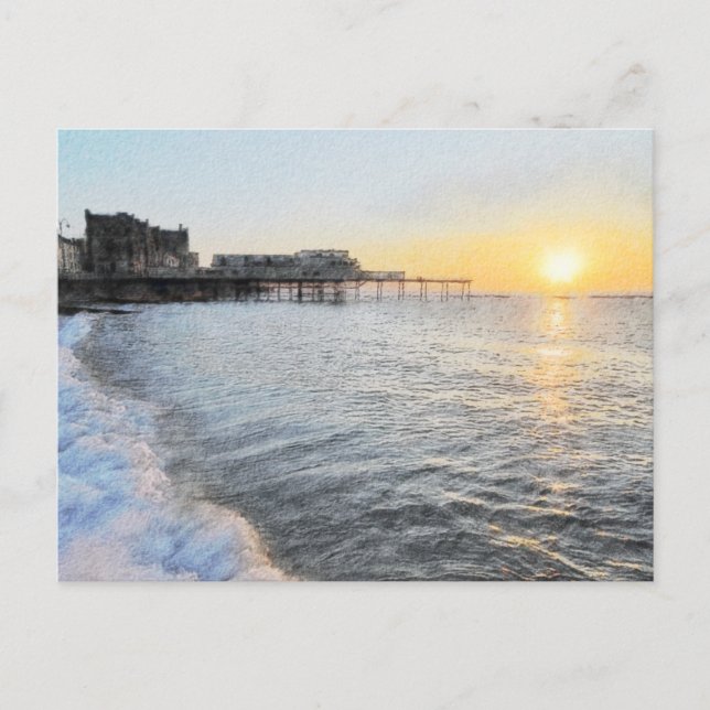 Postal Atardecer en Aberystwyth (Anverso)