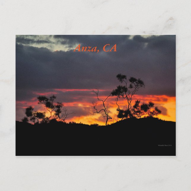 Postal Atardecer En Anza, CA (Anverso)