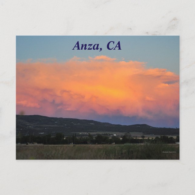 Postal Atardecer En Anza, CA (Anverso)