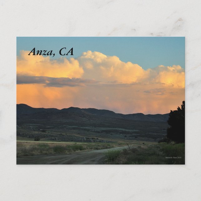 Postal Atardecer En Anza, CA (Anverso)