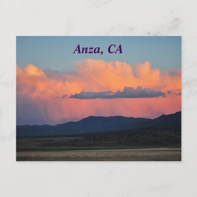 Postal Atardecer En Anza, CA (Anverso)