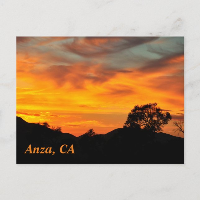 Postal Atardecer En Anza, Postcard CA (Anverso)