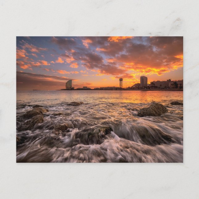 Postal Atardecer En Barcelona (Anverso)