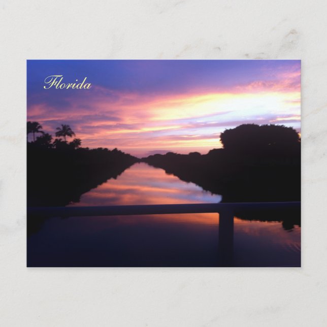 Postal Atardecer En Canal (Anverso)