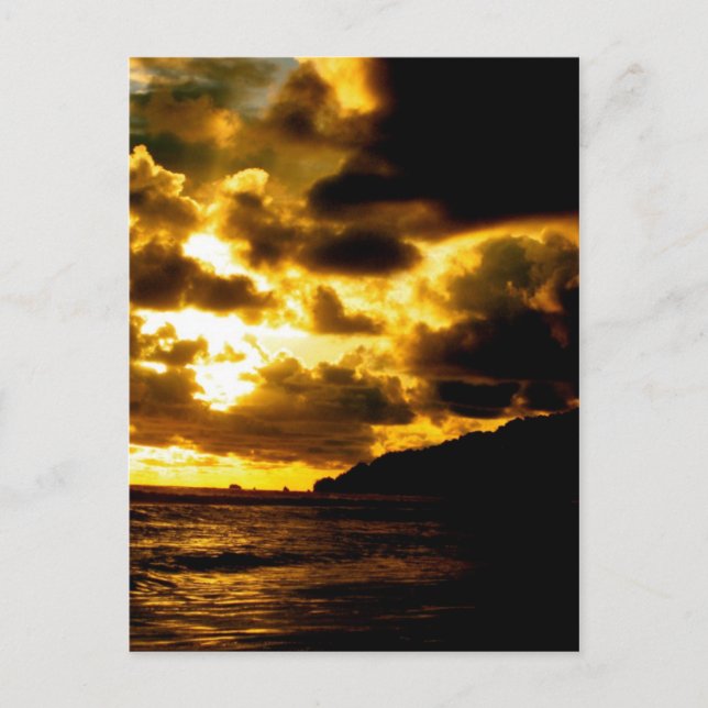 Postal Atardecer en Carate, Costa Rica (Anverso)