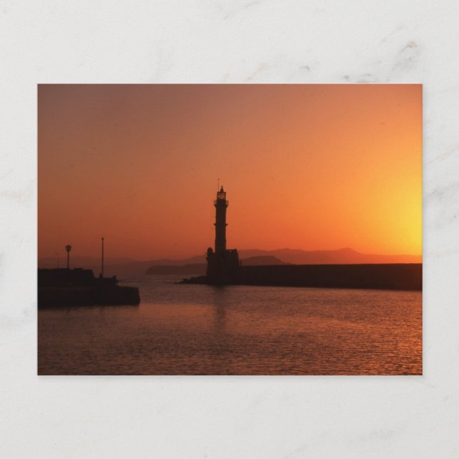 Postal Atardecer en Chania (Anverso)