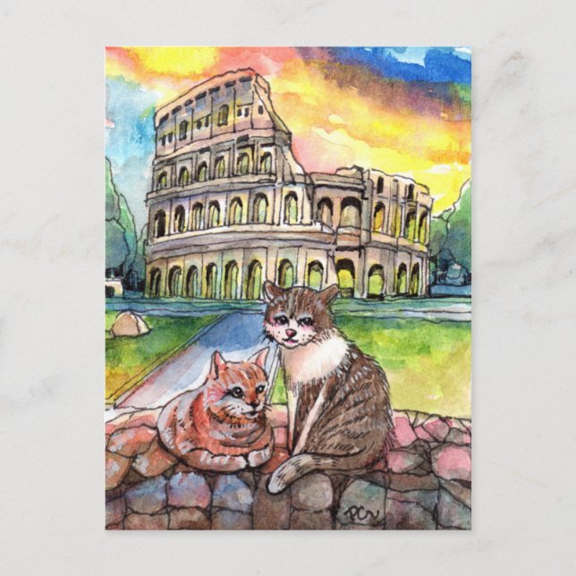 Postal Atardecer en Coliseo (Anverso)