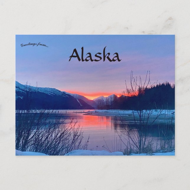 Postal Atardecer en Douglas y Juneau Alaska (Anverso)