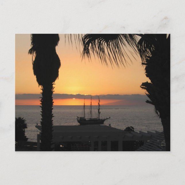 Postal Atardecer en el Barco Alto (Anverso)