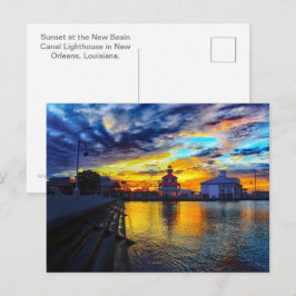Postal Atardecer en el faro de la Nueva Cuenca del Canal