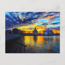 Postal Atardecer en el faro de la Nueva Cuenca del Canal