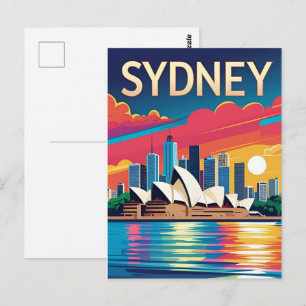 Postal Atardecer en el horizonte de Sídney Australia Viaj