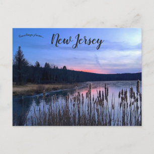 Postal Atardecer en el lago Ashroe Nueva Jersey