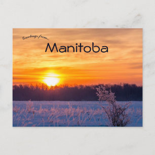 Postal Atardecer en el lago Audy Manitoba