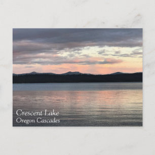 Postal Atardecer en el lago Crescent, Oregón