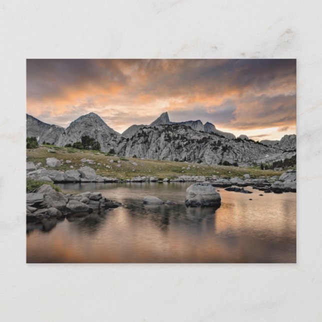 Postal Atardecer en el lago de la Pirámide (Anverso)