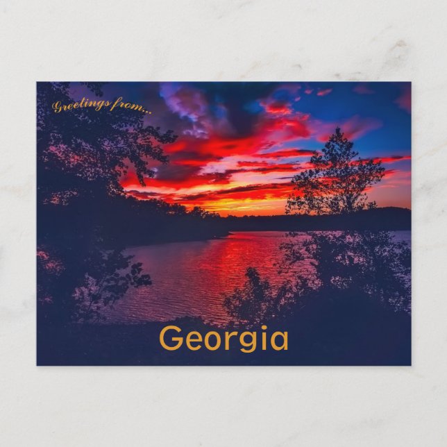 Postal Atardecer en el lago Lanier Georgia (Anverso)