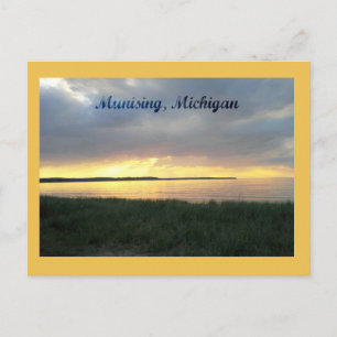 Postal Atardecer en el lago Superior en Munising, Michiga