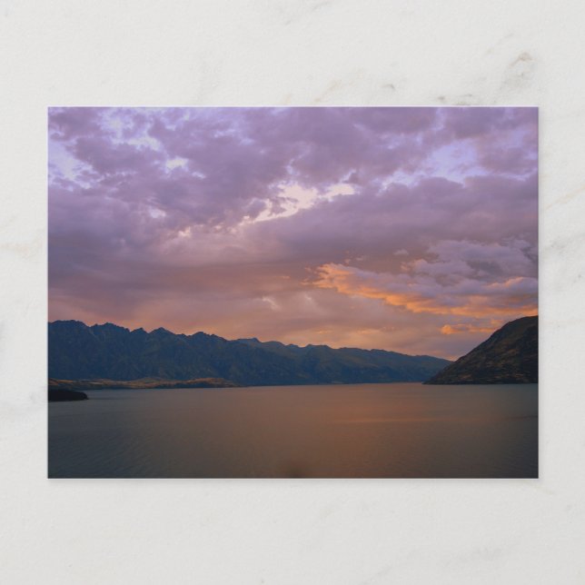 Postal Atardecer en el lago Wakatipu, Queenstown, NZ (Anverso)