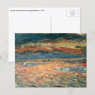 Postal Atardecer en el mar por Pierre Renoir, Bella Artes