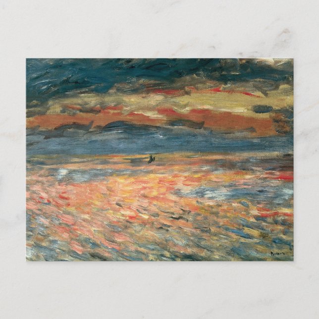 Postal Atardecer en el mar por Pierre Renoir, Bella Artes (Anverso)