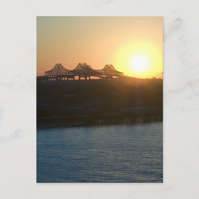 Postal Atardecer en el Misisipi (Anverso)